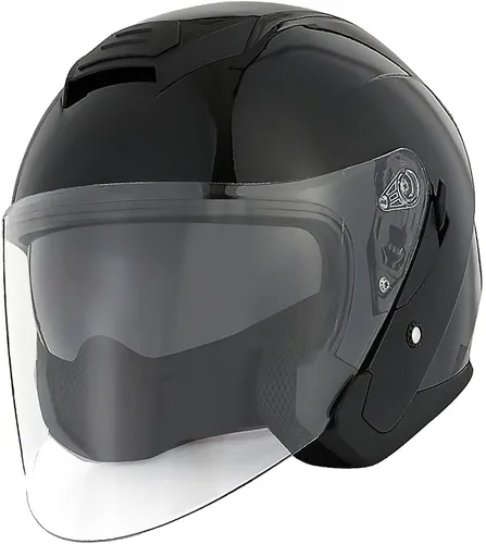 1Storm Casco de motocicleta abierto para scooter, clásico Knight Bike, lente dual/visera de sol: HJK526