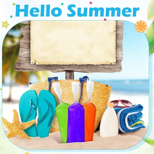 Miniatura 3 de Hoolerry 600 bolsas desechables para paletas de hielo, bolsas de plástico para helado con embudo plegable de silicona para hacer helados de yogur