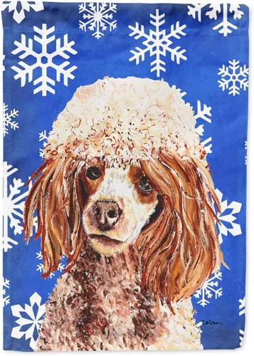 Miniatura 231 de Caroline's Treasures SC9374GF Bulldog English Snow flakes Holiday Garden Flag Buzón Bandera decorativa para patio exterior, patio, obras de arte