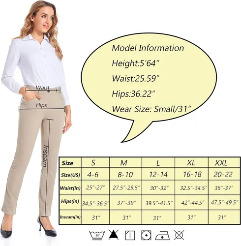 Miniatura 6 de HARTPOR Women's Yoga Dress Pants Stretchy for Work Office Slacks for Business Casual Pants PetiteRegular with Pockets