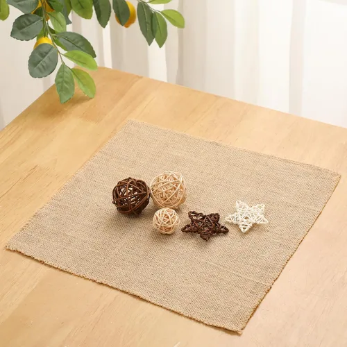Miniatura 2 de Preboun 5 manteles individuales de arpillera multiusos de arpillera natural a granel para casa de campo, fiesta, boda, mesa, centros de mesa