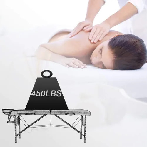 Miniatura 2 de BestMassage Cama de masaje portátil de 24 pulgadas de ancho, cama de pestañas de altura ajustable, 2 mesas de spa plegables con colgador de toallas