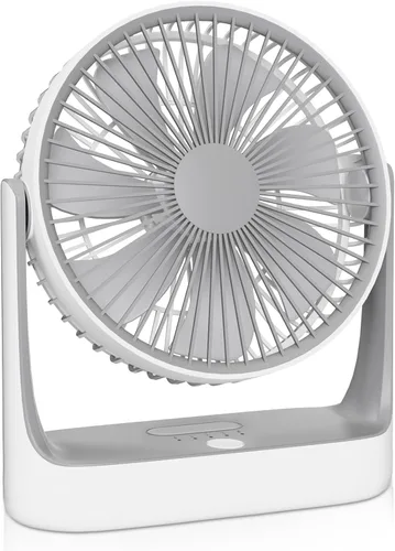 Miniatura 13 de mollie Ventilador de escritorio USB recargable pequeño de 8 pulgadas, funciona con pilas, con velocidades para el hogar, oficina, dormitorio, mini