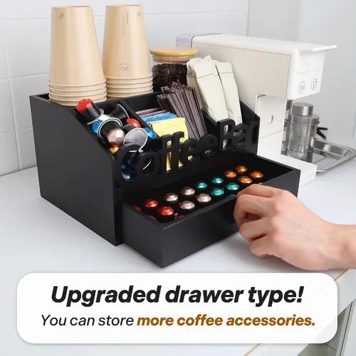 Miniatura 2 de Organizador de Barra de Café para Encimera - Estación Organizadora de Café de Madera, Organizador de Estación de Café para el Hogar & la Oficina