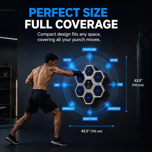 Miniatura 4 de Music Boxing Machine with Gloves for Adults & Kids,5 Button LCD Touch Control with One Button Mute & Rhythm Recognition,17.3'' Large Size Wall