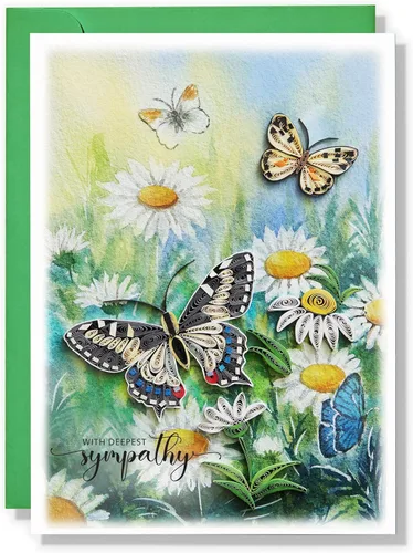 Daisy Garden - Tarjeta de condolencias con la más profunda condolencia, tarjeta de felicitación por pérdida de madre, padre, mascota, tarjeta con