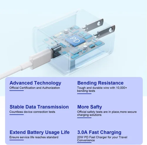 Miniatura 4 de Cargador rápido para iPhone de 10 pies, paquete de 3 unidades extra largo [certificado Apple MFi] Cargador de iPhone de carga rápida USB C a