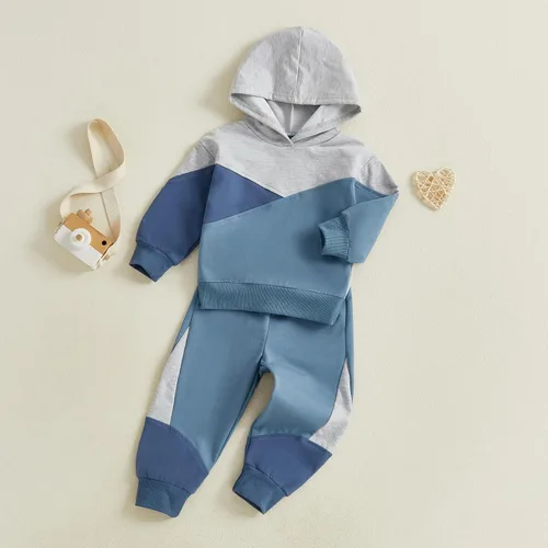Miniatura 191 de Conjunto de ropa de otoño e invierno para bebé y niño, sudadera larga con capucha y pantalones para niños pequeños, 6, 12, 18, 24 meses, 2T