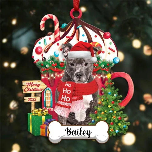 Miniatura 64 de Amantes de los perros de Navidad – Navidad de perros disponibles para muchos perros Shi Tzu – Adorno con forma personalizada, adorno de Navidad