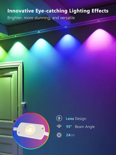 Miniatura 8 de Brizled Luces permanentes inteligentes esenciales, 150 pies, 90 LED RGB, luces permanentes para exteriores, funcionan con Alexa y Google, control