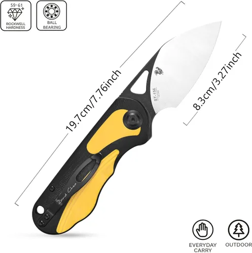 Miniatura 2 de Sitivien Sandvik - Cuchillo plegable de bolsillo, hoja de acero Sandvik 14C28N con mango G10, cuchillos de herramientas EDC de la serie del zodiaco
