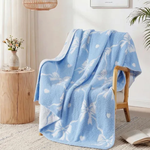 Miniatura 62 de WRENGONGE - Manta a rayas de color caqui, suave, acogedora, mullida, cálida, para sillón, sofá, cama o viajes, ligera, 50 x 70 pulgadas, regalo