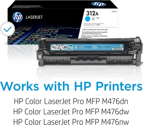 Miniatura 2 de HP Cartucho de tóner cian 312A Funciona con HP Color LaserJet Pro MFP M476 Series CF381A