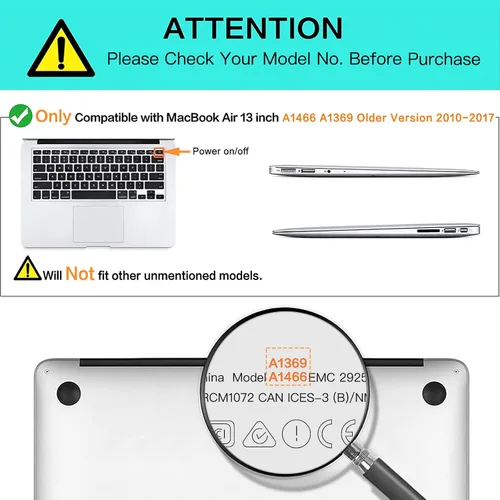 Miniatura 2 de MOSISO Funda compatible con MacBook Air de 13 pulgadas (modelos: A1369 y A1466, versión anterior 2010-2017), carcasa rígida de plástico de grano