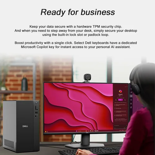 Miniatura 4 de Dell Computadora de escritorio delgada ECT1250 - Intel Ultra 5-225 (10 núcleos), 16 GB DDR5 RAM, 1 TB PCIe SSD, gráficos Intel UHD, Wi-Fi 6, Windows