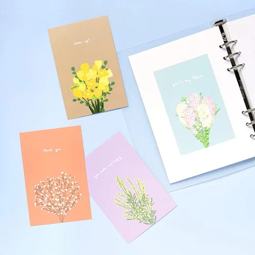 Miniatura 4 de Monolike Flower for you Tarjetas individuales - Mezcla de 24 paquetes, encantadoras 24 tarjetas individuales Flor para ti 24p
