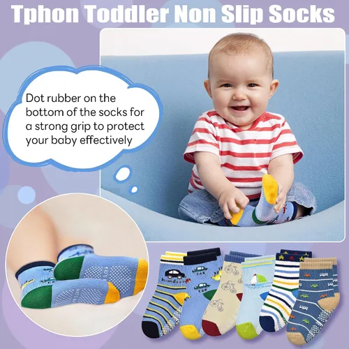Miniatura 5 de Tphon Calcetines antideslizantes para niños y niñas de 0 a 7 años