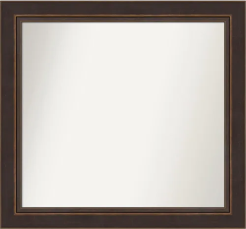 Miniatura 178 de Amanti Art Espejo de baño de bronce para sobre el fregadero, 24 x 24 pulgadas, espejo cuadrado de bronce Lara para tocador, marco de madera