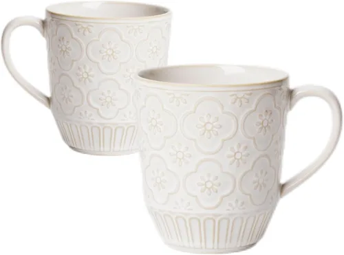 Tazas de café de 17 onzas, juego de tazas de cerámica, tazas en relieve para café con leche, té caliente, capuchino, moca, cacao, aptas para Blanco
