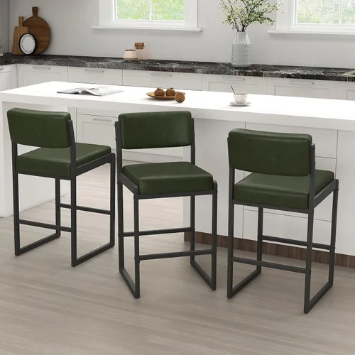 Miniatura 40 de SAECKBERG Taburetes de bar modernos de altura de mostrador, sillas de barra de 26 pulgadas de altura con respaldo, taburetes tapizados, taburetes