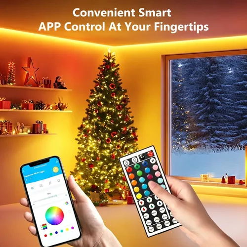 Miniatura 2 de DAYBETTER - Tiras de luces LED de 110 pies, tiras de iluminación inteligentes con control remoto de aplicación, luces RGB que cambian