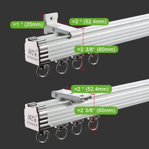 Miniatura 4 de ZSHINE Cortina de un solo riel para montaje en techo o pared, rieles de cortina resistentes para sala de estar, dormitorio y divisor de habitación