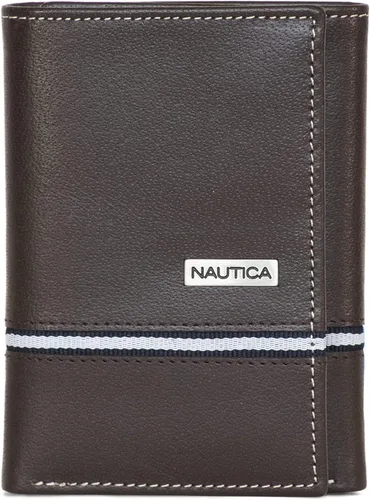 Miniatura 49 de Nautica Men's Trifold Wallet RFID Blocking Protection ID Window Card Slots Genuine Leather Durable