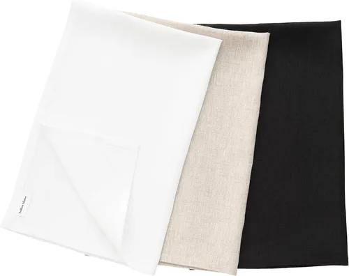 Miniatura 17 de Solino Home Chambray - Juego de 2 toallas de cocina de lino negro 100% puro de 17 x 26 pulgadas con lazo para colgar, paño de cocina de lino europeo