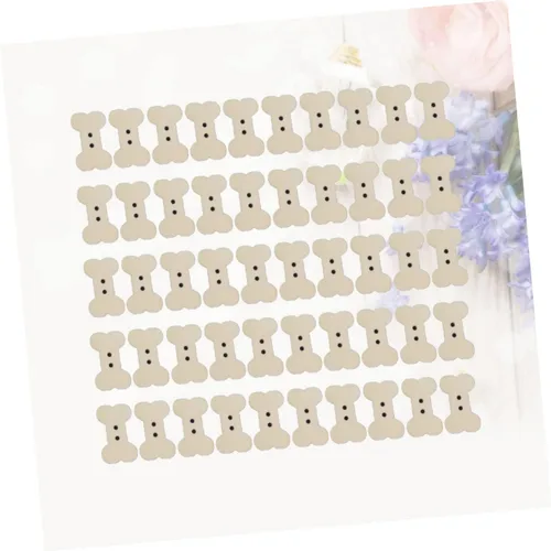 Miniatura 6 de TEHAUX 100 botones de madera con forma de hueso de perro, 2 botones de madera de 0.9 in con 2 agujeros, botones decorativos sin terminar, hebilla