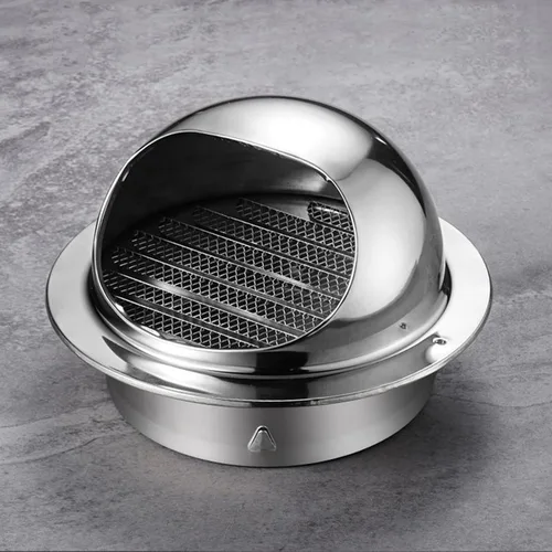 Tapa de ventilación de aire de acero inoxidable 304, cubierta de salida de ventilación de pared redonda, tapa de lluvia para tubo de escape de