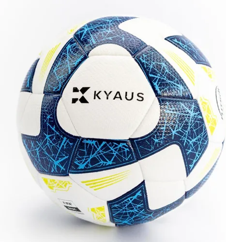 Balón de fútbol sala - Balón de fútbol interior blanco y azul, tamaño 4, certificado por la FIFA, peso oficial del partido, rebote bajo, retención
