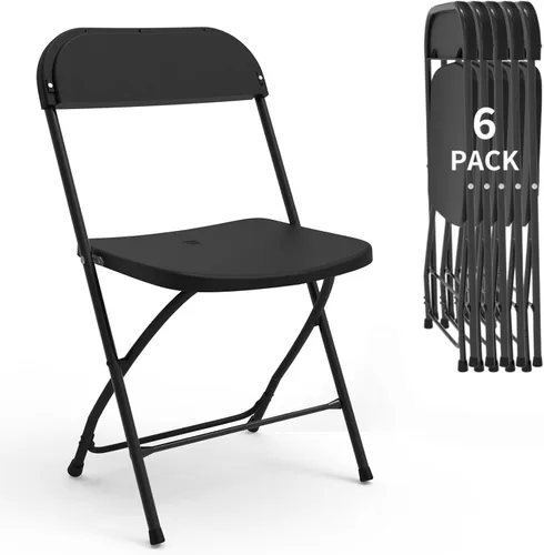 Miniatura 27 de SHGJ&SOFT Juego de 2 sillas plegables con asientos y respaldos acolchados, silla con marco de metal negro para interiores y exteriores, oficina