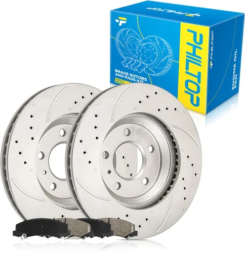 Miniatura 35 de PHILTOP Juego de rotores de freno de disco trasero y pastillas de freno de cerámica para Nissan 2002-2023 Altima, Nissan 2007-2019 Sentra, Nissan