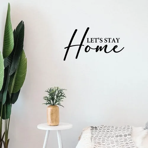 Calcomanías de pared extraíbles con texto en inglés «Lets Stay House» – Adhesivos de pared extraíbles con citas inspiradoras, decoración de pared