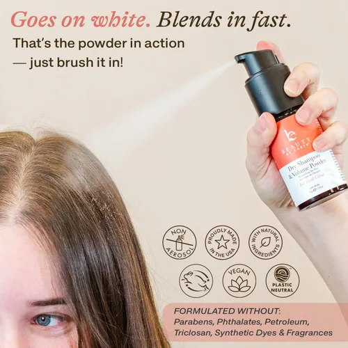 Miniatura 10 de Beauty by Earth Polvo de Champú Seco Sin Aerosol - Voluminizante, No Tóxico con Biotina, Ingredientes Naturales Absorbentes de Aceite, Fabricado