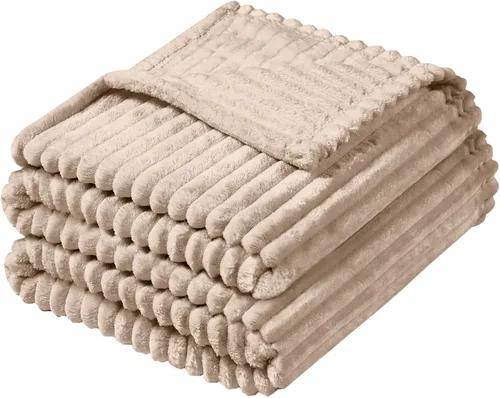 Miniatura 57 de Vessia - Manta de forro polar de franela (50x70 pulgadas), manta 3D de jacquard negra, esponjosa y cálida para sofá, sillón, cama, silla, 300GSM