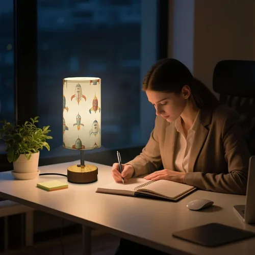 Miniatura 7 de Rocketships Retro Dimmable Bedside Touch Lamps with Charging Ports for Living Room Bedroom Nightstand Office Desk, Light Bulb Included