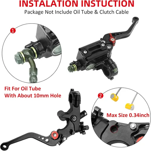 Miniatura 8 de JAVIK Juego actualizado de palanca de embrague y cilindro maestro de freno para manillar de bicicleta universal de 7/8" 22mm compatible con Negro