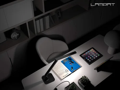 Miniatura 8 de Lampat Dimmable LED Desk Lamp, 4 Lighting Modes (Reading/Studying/Relaxation/Bedtime), 5-Level Dimmer, Touch-Sensitive Control Panel, 1-Hour Auto