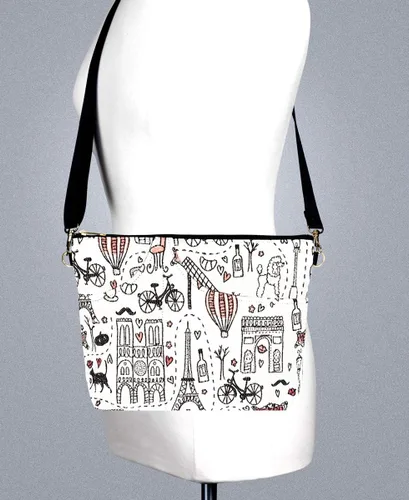 Miniatura 5 de Bolsa de tapiz para mujer, bolso de hombro, bolso grande con cremallera hecho a mano en los Estados Unidos