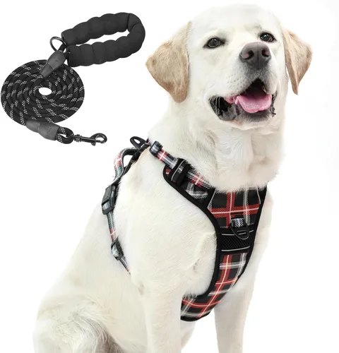 Miniatura 9 de PUPTECK Arnés para perro sin tirones para perros grandes, arnés para perro ajustable reflectante con mango de fácil control, arnés para mascotas