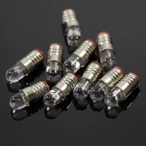 Miniatura 2 de E505WMT 10 Sets Bombilla de tornillo LED blanco cálido y base de soporte E5 E5.5 12V-14V para diseño de tren modle