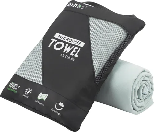 Toalla de microfibra Rainleaf perfecta para viajes y gimnasio y camping. Secado rápido - Super absorbente - Ultra compacta - Liviana. Adecuada para