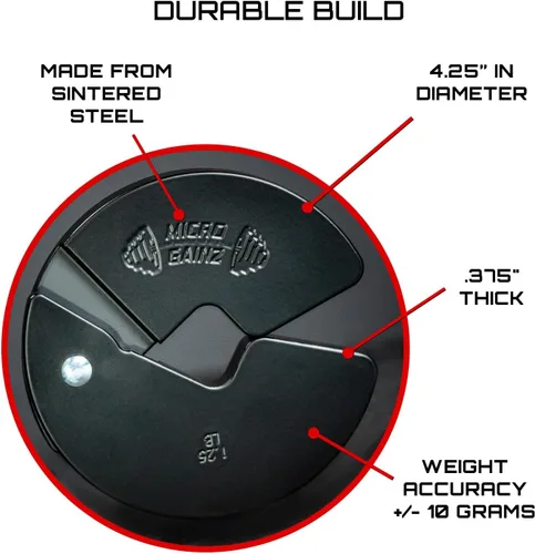 Miniatura 3 de Micro Gainz - Placa fraccional para mancuernas de 1.25lb, ideal para micro cargas, (elige color) juego de 4 placas fraccionales, diseñadas