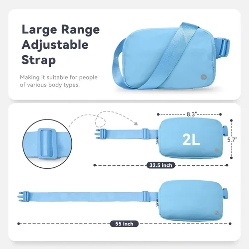 Miniatura 5 de BALEAF Riñonera cruzada para mujer, correa ajustable, resistente al agua, viajes, senderismo, entrenamiento, Azul, Moda