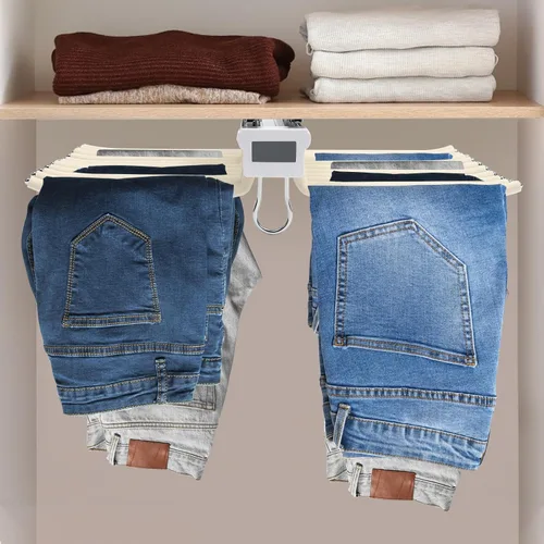 Miniatura 4 de Perchero extraíble para pantalones, 22 brazos de acero, organizador de ropa para armario, carga máxima de 33 libras, ahorro de espacio, 23.2 x 18.1
