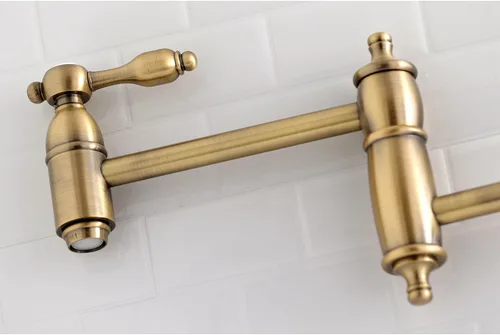 Miniatura 3 de Kingston Brass KS3103TAL - Grifo de cocina para relleno de olla de montaje en pared, latón antiguo