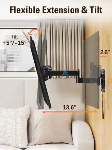 Miniatura 5 de Mounting Dream Soporte de TV RV con cerradura para la mayoría de pantalla plana de 10 a 26 pulgadas, soporte de montaje de TV RV para cámper
