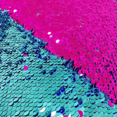 Miniatura 14 de DUOBAO Tela de Lentejuelas Reversibles con Efecto Flip - 0.5 Yarda de Lentejuelas de Sirena de Morado a Dorado, Material de Costura Brillante DIY