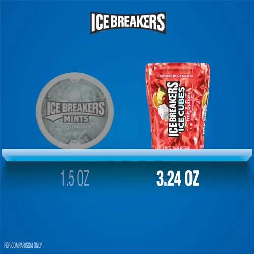 Miniatura 7 de ICE BREAKERS Ice Cubes Fruit Punch - Botellas de goma de mascar sin azúcar, 3.24 onzas (6 unidades, 40 piezas)